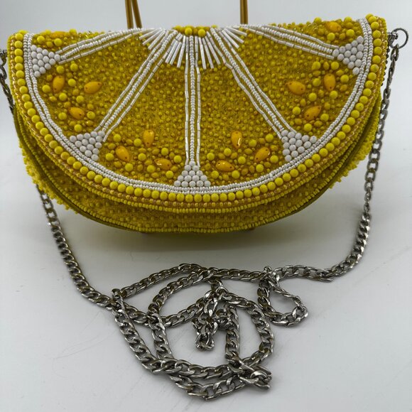 Mary Frances Tart Lemon Beaded Crossbody Bag - Picture 2 of 8